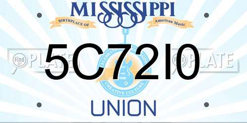 5C72I0 Mississippi License Plate