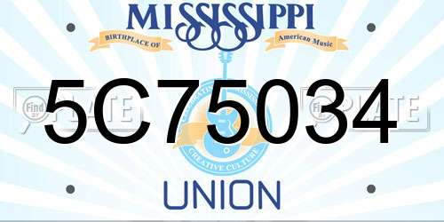 5C75034 Mississippi License Plate