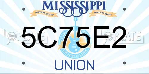 5C75E2 Mississippi License Plate
