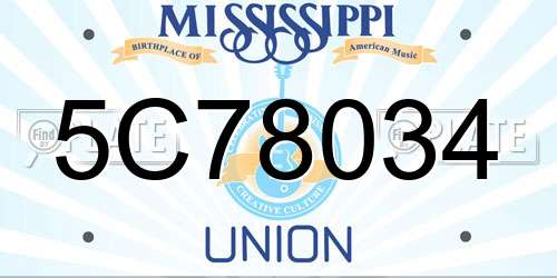 5C78034 Mississippi License Plate