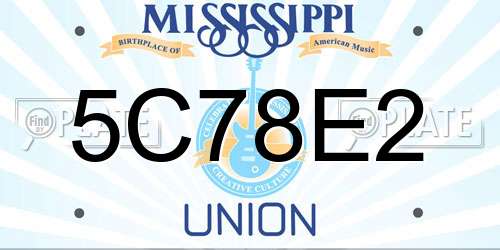 5C78E2 Mississippi License Plate