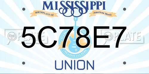 5C78E7 Mississippi License Plate