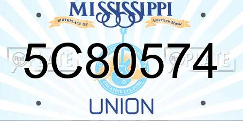 5C80574 Mississippi License Plate