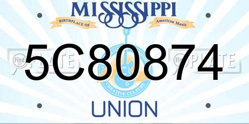 5C80874 Mississippi License Plate