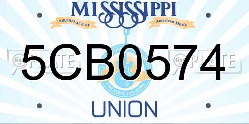 5CB0574 Mississippi License Plate