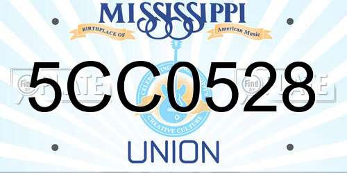 5CC0528 Mississippi License Plate