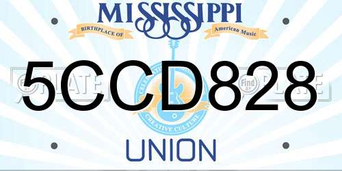 5CCD828 Mississippi License Plate