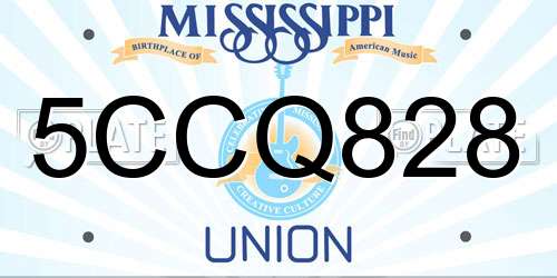 5CCQ828 Mississippi License Plate
