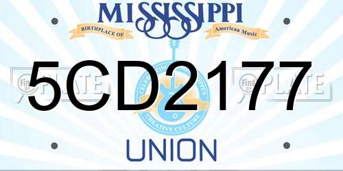 5CD2177 Mississippi License Plate