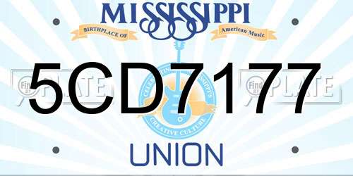 5CD7177 Mississippi License Plate