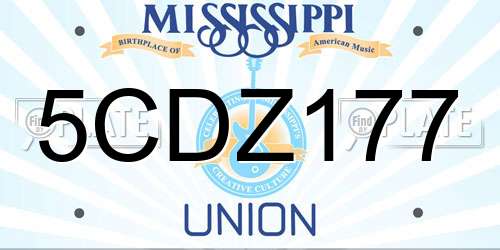 5CDZ177 Mississippi License Plate