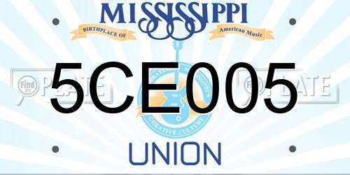 5CE005 Mississippi License Plate