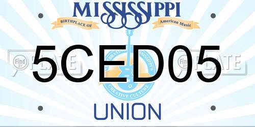 5CED05 Mississippi License Plate
