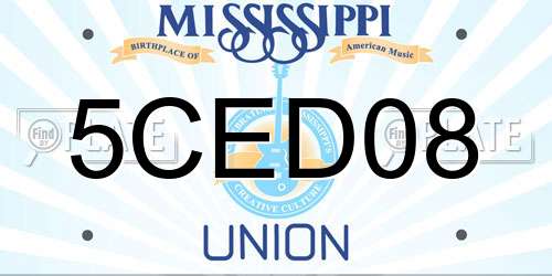 5CED08 Mississippi License Plate