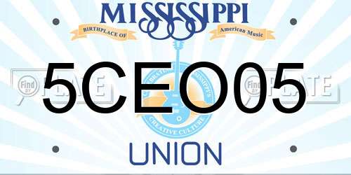 5CEO05 Mississippi License Plate