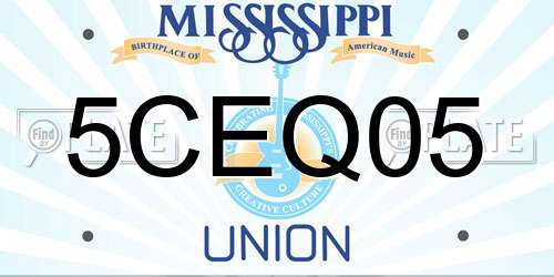 5CEQ05 Mississippi License Plate