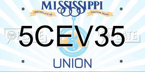 5CEV35 Mississippi License Plate