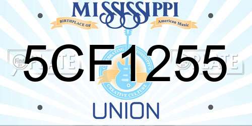 5CF1255 Mississippi License Plate