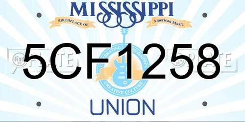 5CF1258 Mississippi License Plate
