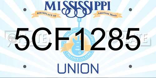 5CF1285 Mississippi License Plate