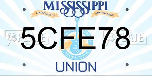 5CFE78 Mississippi License Plate