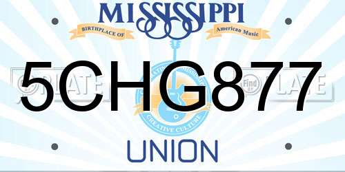 5CHG877 Mississippi License Plate