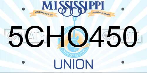 5CHO450 Mississippi License Plate