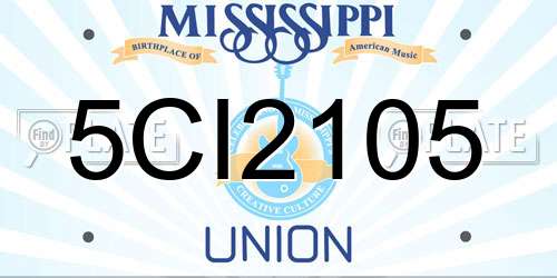 5CI2105 Mississippi License Plate