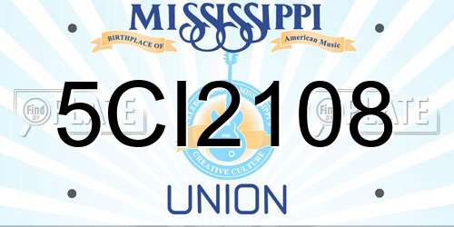 5CI2108 Mississippi License Plate