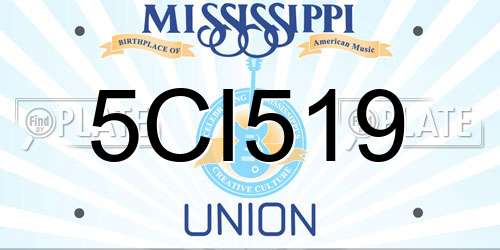 5CI519 Mississippi License Plate