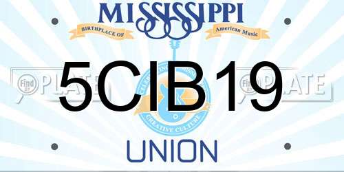 5CIB19 Mississippi License Plate