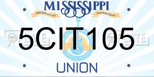 5CIT105 Mississippi License Plate