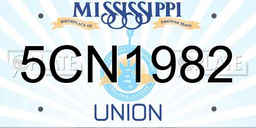 5CN1982 Mississippi License Plate