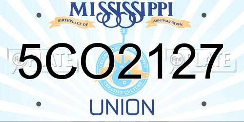 5CO2127 Mississippi License Plate