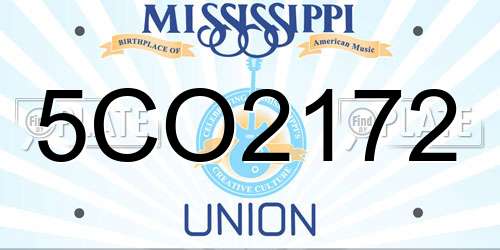5CO2172 Mississippi License Plate