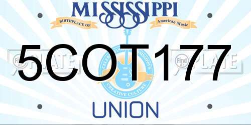 5COT177 Mississippi License Plate