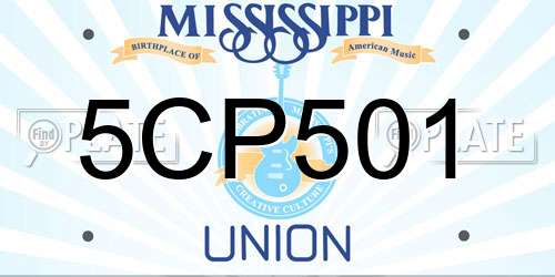 5CP501 Mississippi License Plate