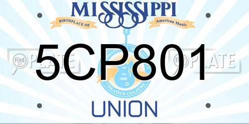 5CP801 Mississippi License Plate