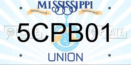 5CPB01 Mississippi License Plate