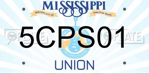 5CPS01 Mississippi License Plate