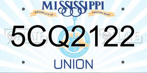 5CQ2122 Mississippi License Plate