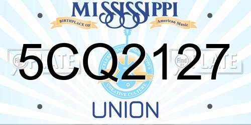 5CQ2127 Mississippi License Plate