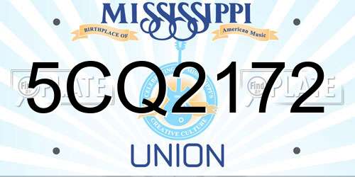 5CQ2172 Mississippi License Plate