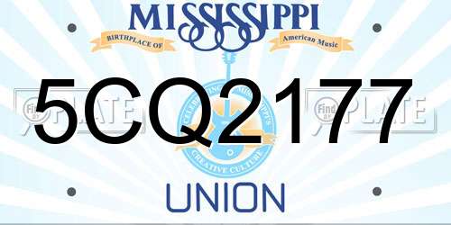 5CQ2177 Mississippi License Plate