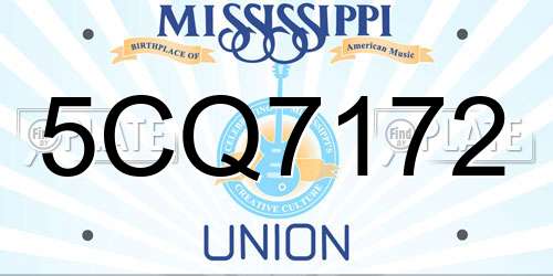 5CQ7172 Mississippi License Plate