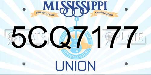 5CQ7177 Mississippi License Plate