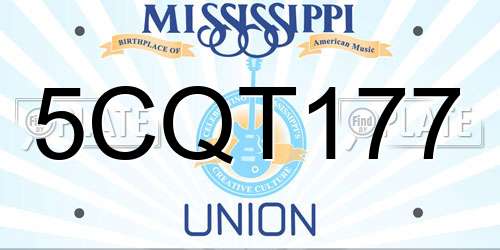 5CQT177 Mississippi License Plate