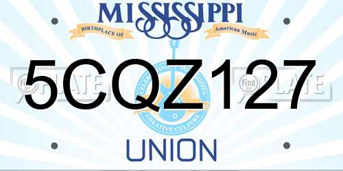 5CQZ127 Mississippi License Plate