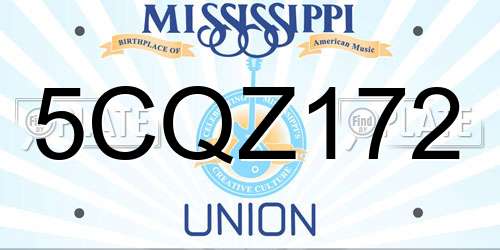 5CQZ172 Mississippi License Plate
