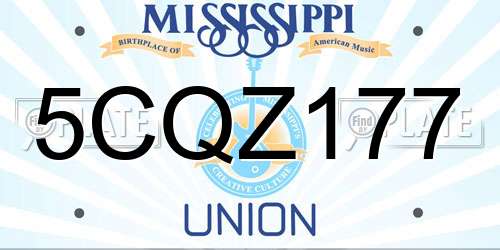 5CQZ177 Mississippi License Plate